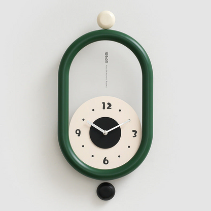 Ovaltic - Modern Wall Wonders Clock – Unique Oval Design with Pendulum