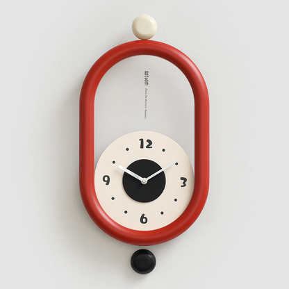 Ovaltic - Modern Wall Wonders Clock – Unique Oval Design with Pendulum