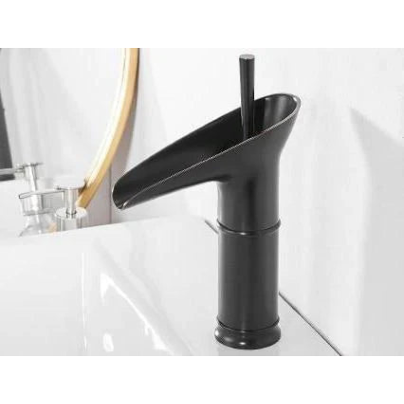 Streamo - Waterfall Bathroom Cranes – Single Handle Vessel Sink Faucet