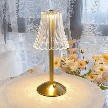 LumiCraze | Elegant Crystal Glass & Gold Table Lamp