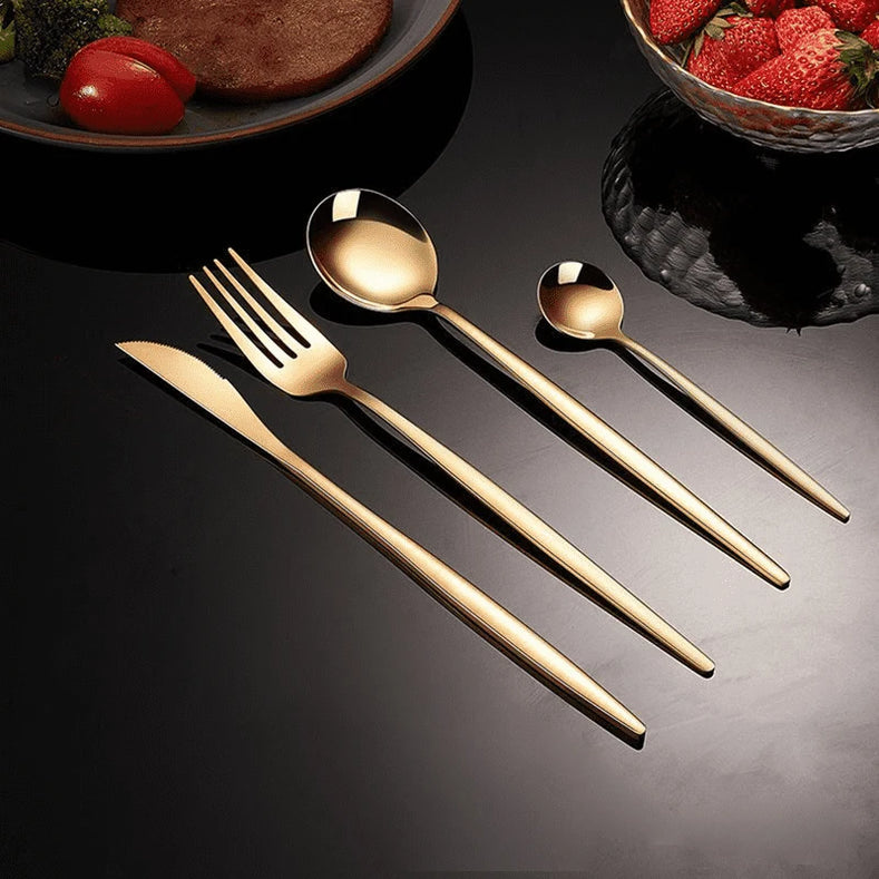 Luxfork - Modern Cutlery Set – Stainless Steel Flatware for Dining and Entertaining