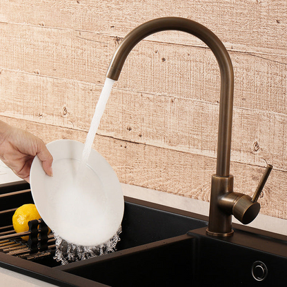 Bronflo - Modern Kitchen Cranes – Single Handle High Arc Swivel Faucet