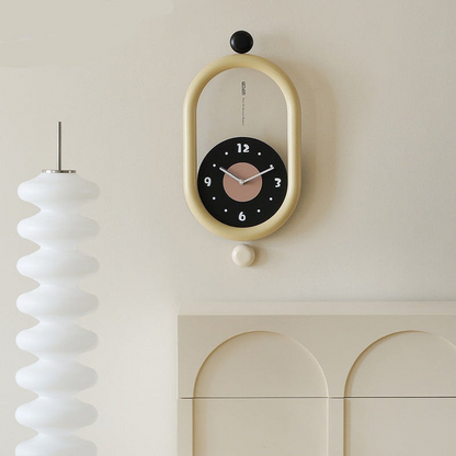 Ovaltic - Modern Wall Wonders Clock – Unique Oval Design with Pendulum