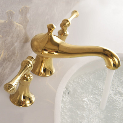 Goldura - Luxury Bathroom Cranes 3-Piece Faucet Set – Dual Handle Water Mixer