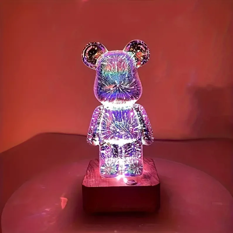 Glowric - 3D Bear Night Light – Unique Table Decoration for Home and Bedroom Decor