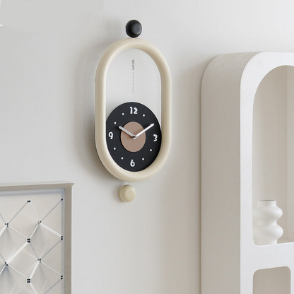 Ovaltic - Modern Wall Wonders Clock – Unique Oval Design with Pendulum