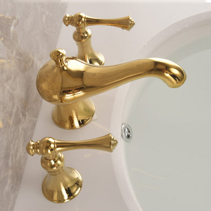 Goldura - Luxury Bathroom Cranes 3-Piece Faucet Set – Dual Handle Water Mixer