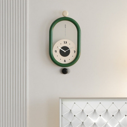 Ovaltic - Modern Wall Wonders Clock – Unique Oval Design with Pendulum