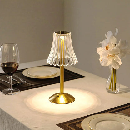 LumiCraze | Elegant Crystal Glass & Gold Table Lamp