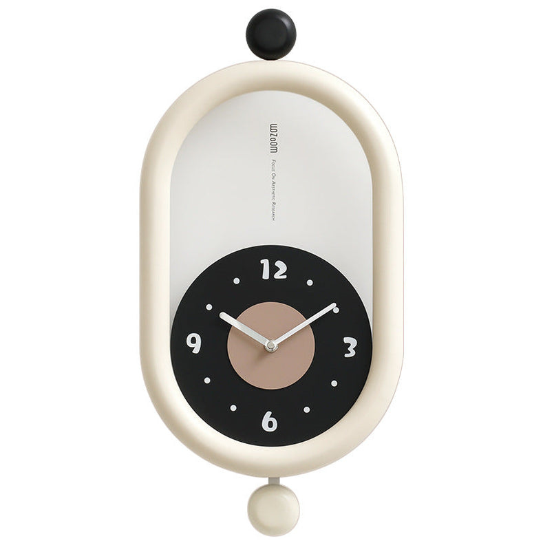 Ovaltic - Modern Wall Wonders Clock – Unique Oval Design with Pendulum