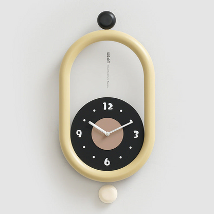 Ovaltic - Modern Wall Wonders Clock – Unique Oval Design with Pendulum