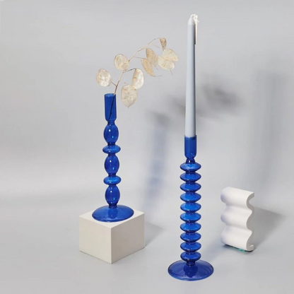 Glowino - Elegant Glass Candlestick Holder – Modern Centerpiece for Candles Decor