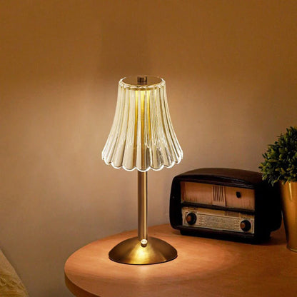 LumiCraze | Elegant Crystal Glass & Gold Table Lamp